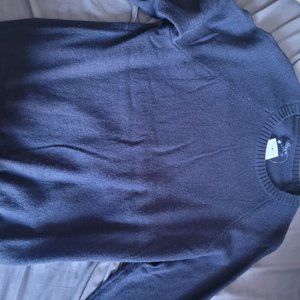 J Crew Sweater Mens Medium Navy Lambs Wool Crewneck Pullover